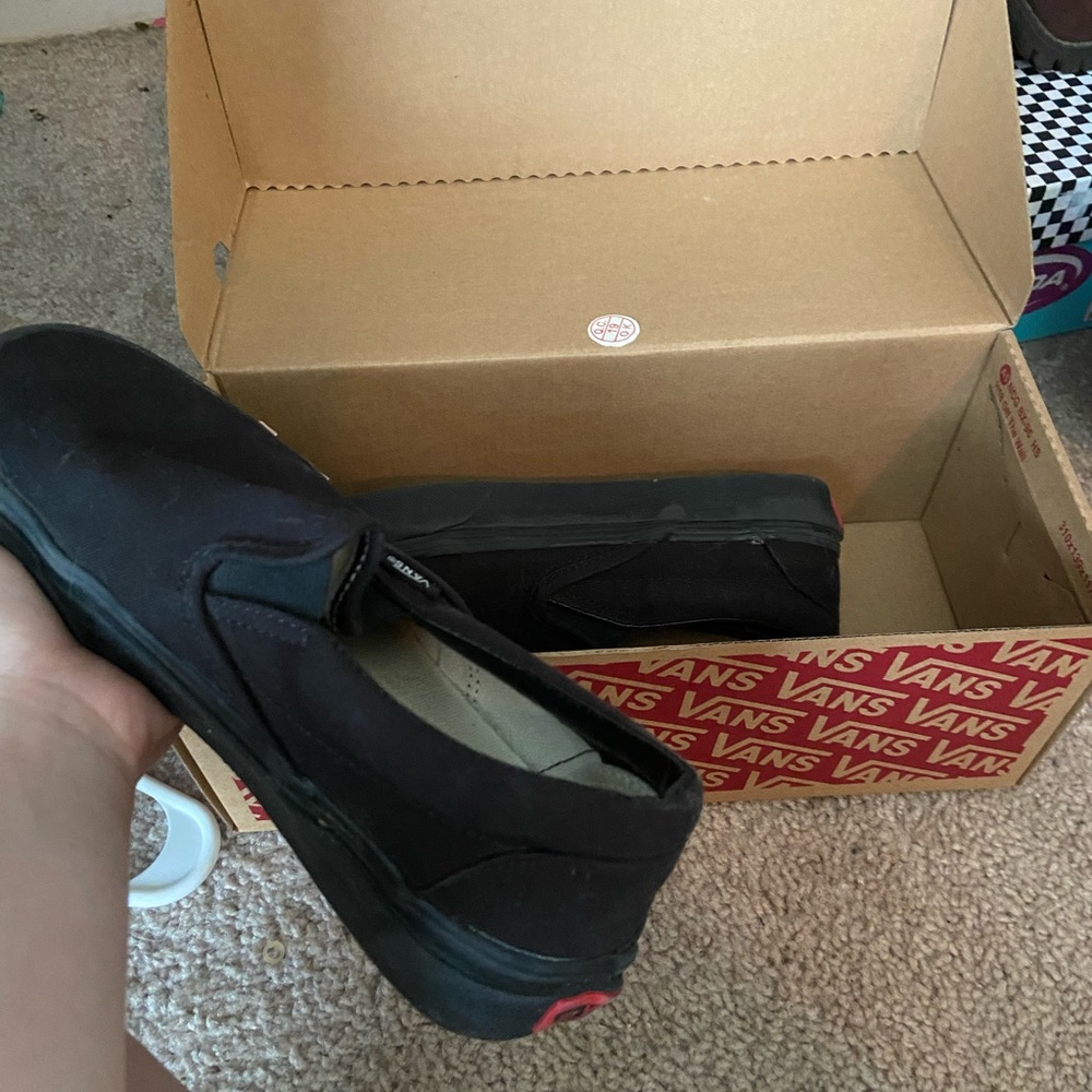 Size 6.5 Black Slip On Vans